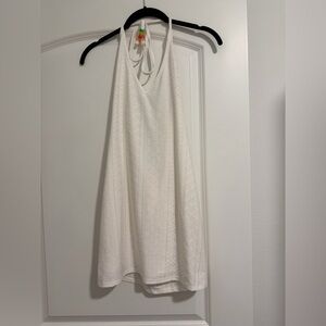 White Halter Neck Dress